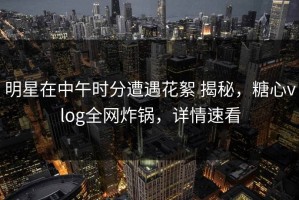 明星在中午时分遭遇花絮 揭秘，糖心vlog全网炸锅，详情速看